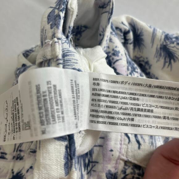 Abercrombie & Fitch Linen Blend Tropical Print Tailored Shorts NEW - Size XS - Picture 7 of 8